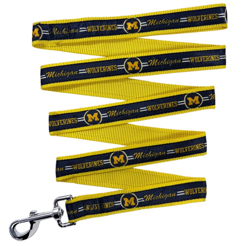 Pets First NCAA PET Leash, Medium, Michigan Wolverines, Dog Leash, Shiny & Colorful Leash for Dogs & Cats Licensed by The NCAA, Old Version - Image 1